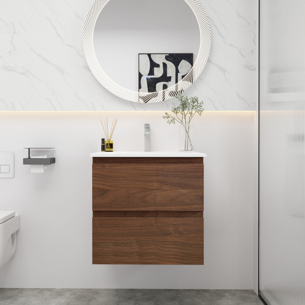 24" Wall-Mounted Bath Vanity, Top and Basin