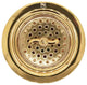 Wing Nut Style Large Kitchen Basket Strainer In Oil Rubbed Bronze, Polished Brass