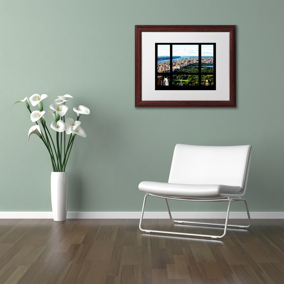 Philippe Hugonnard 'Central Park Window', Wood Frame, White Mat, 20x16