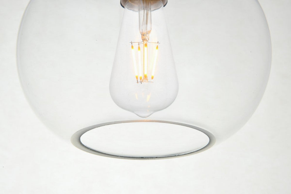 Dakota 1-Light Black Plug-In Pendant With Clear Glass