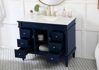 Lewis 42" Single Bathroom Vanity, Blue