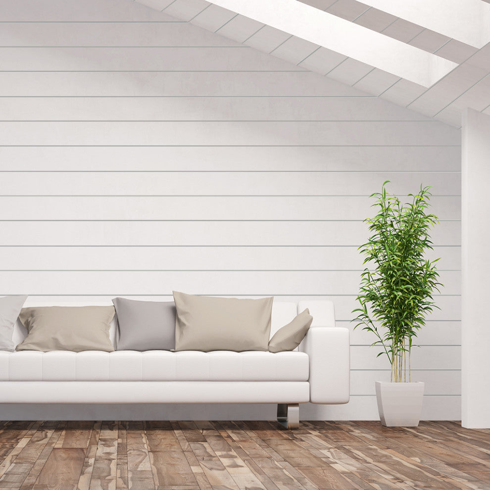 Nickel Gap Shiplap Wood Board White 9/16"x7.25"x7', 6-Piece Box