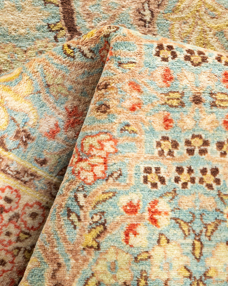 Mogul, One-of-a-Kind Hand-Knotted Area Rug Light Blue, 2'7"x13'7"