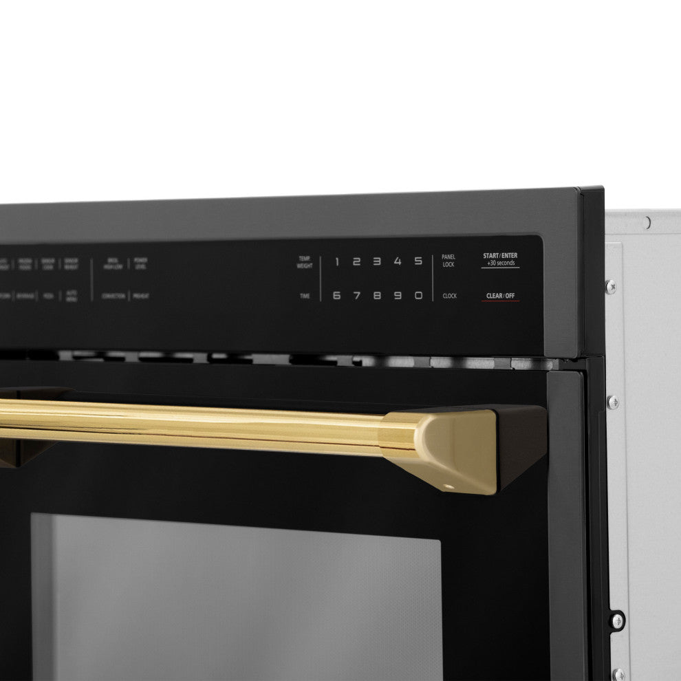 ZLINE 24" Microwave Oven, Black Stainless With Gold MWOZ-24-BS-G