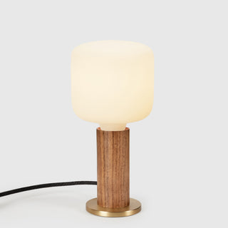 Walnut Knuckle Table Lamp With Oblo