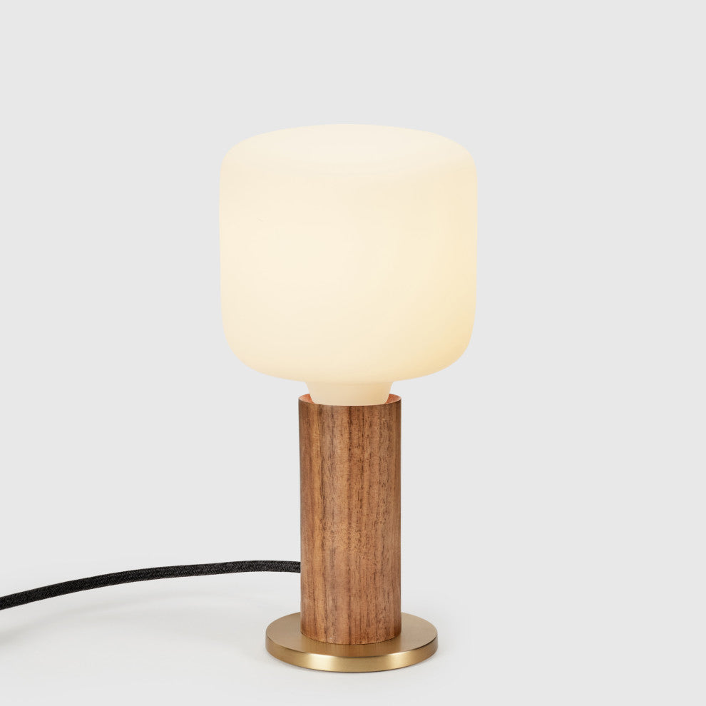 Walnut Knuckle Table Lamp With Oblo