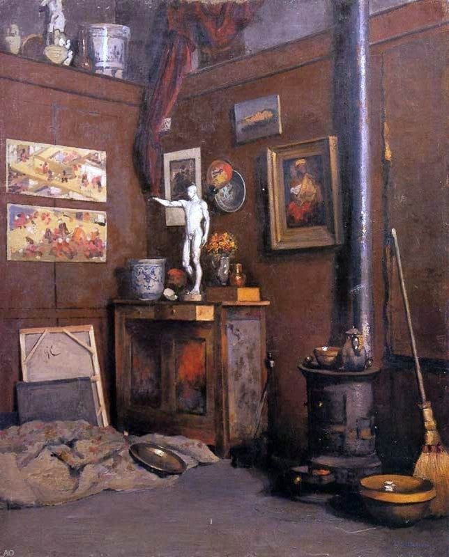 Gustave Caillebotte Interior of a Studio With Stove Wall Decal