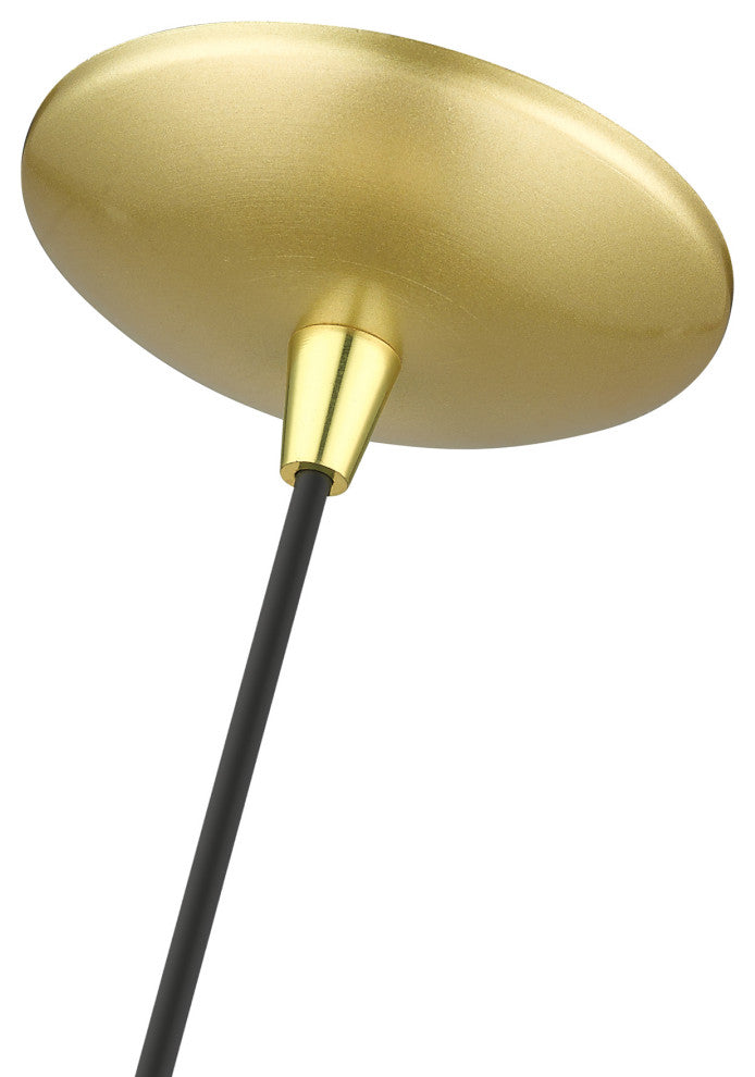 Waldorf 1-Light Soft Gold Pendant, Polished Brass Accents
