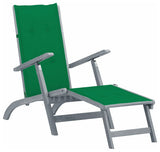 vidaXL Deckchair Lounge Chair with Footrest and Cushion Solid Acacia Wood
