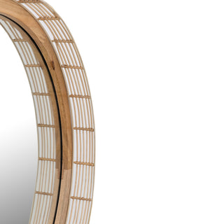 Maxim 22449 Vannerie 30"W x 3-1/2"H Circular Flat Accent Mirror - Ecru