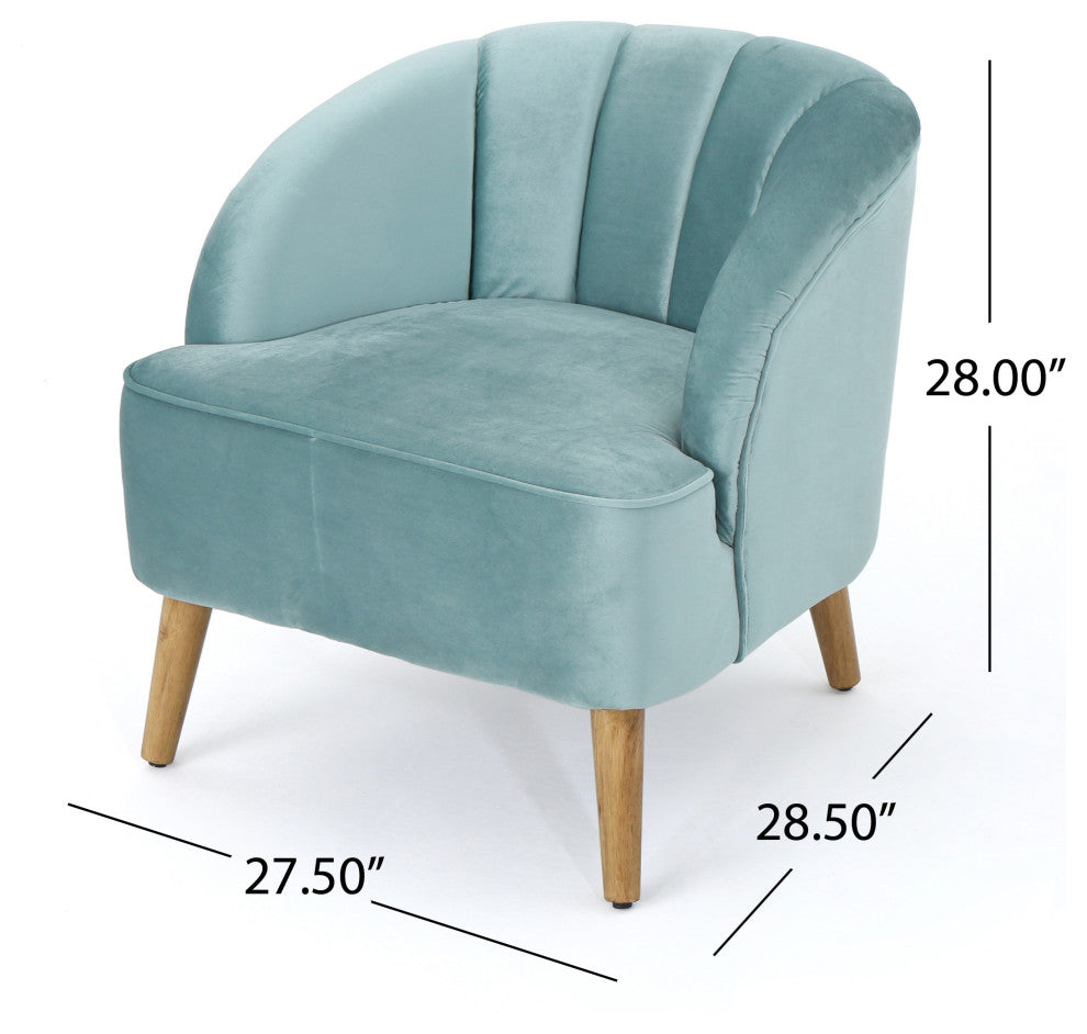 GDF Studio 3-Piece Scarlett Modern New Velvet Loveseat Club Chair Set, Seafoam B