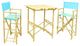 Director High Square 3-Piece Table Set, Aqua, Natural