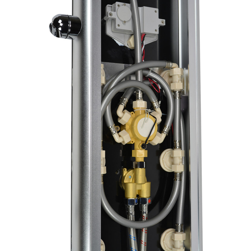 Blue Ocean 52"? Aluminum SPA392B Shower Panel with Rainfall Shower Head