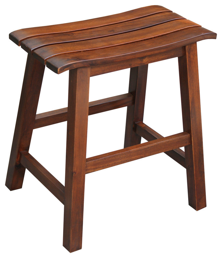 International Concepts Slat Seat Stool, 18" Seat Height, Espresso