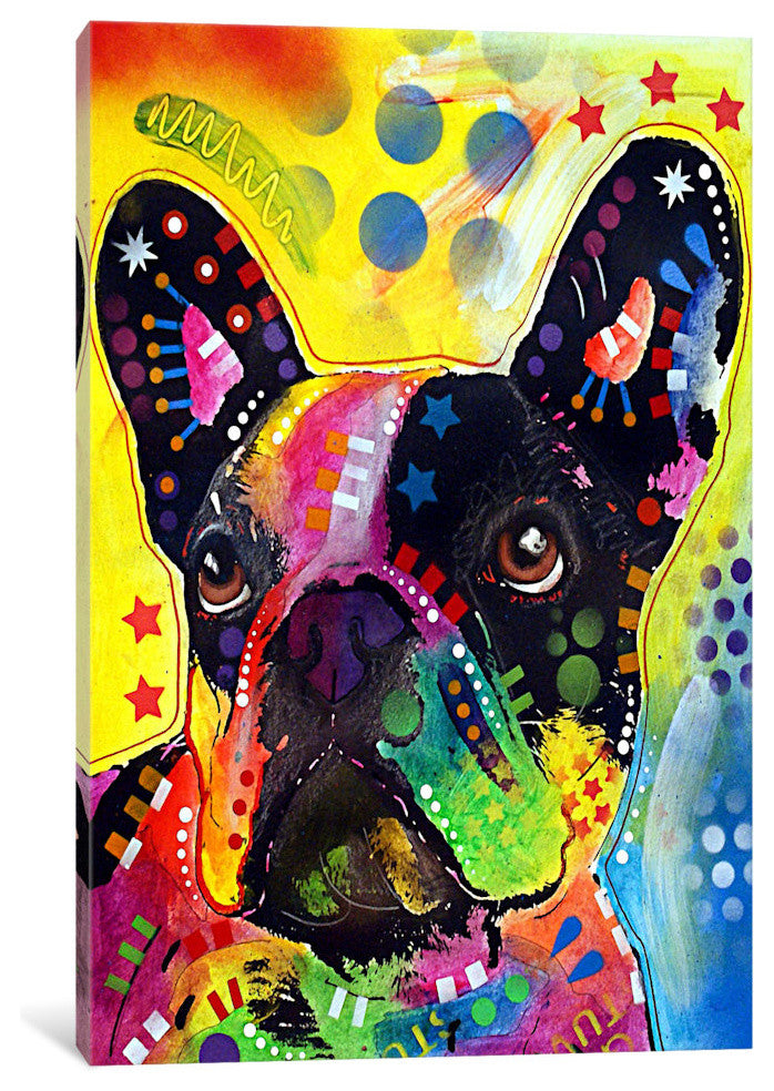 "French Bulldog" by Dean Russo, 40x26x1.5"