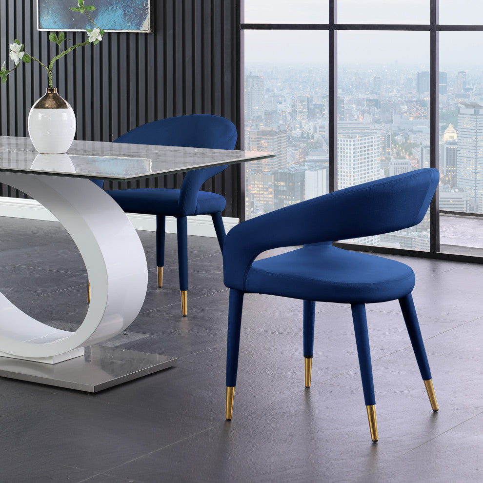 Destiny Dining Chair, Navy, Velvet