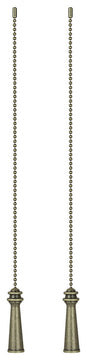 Aspen Creative 20505-X, 12" Metal Knob with Polished Brass Pull Chain, Plated Br