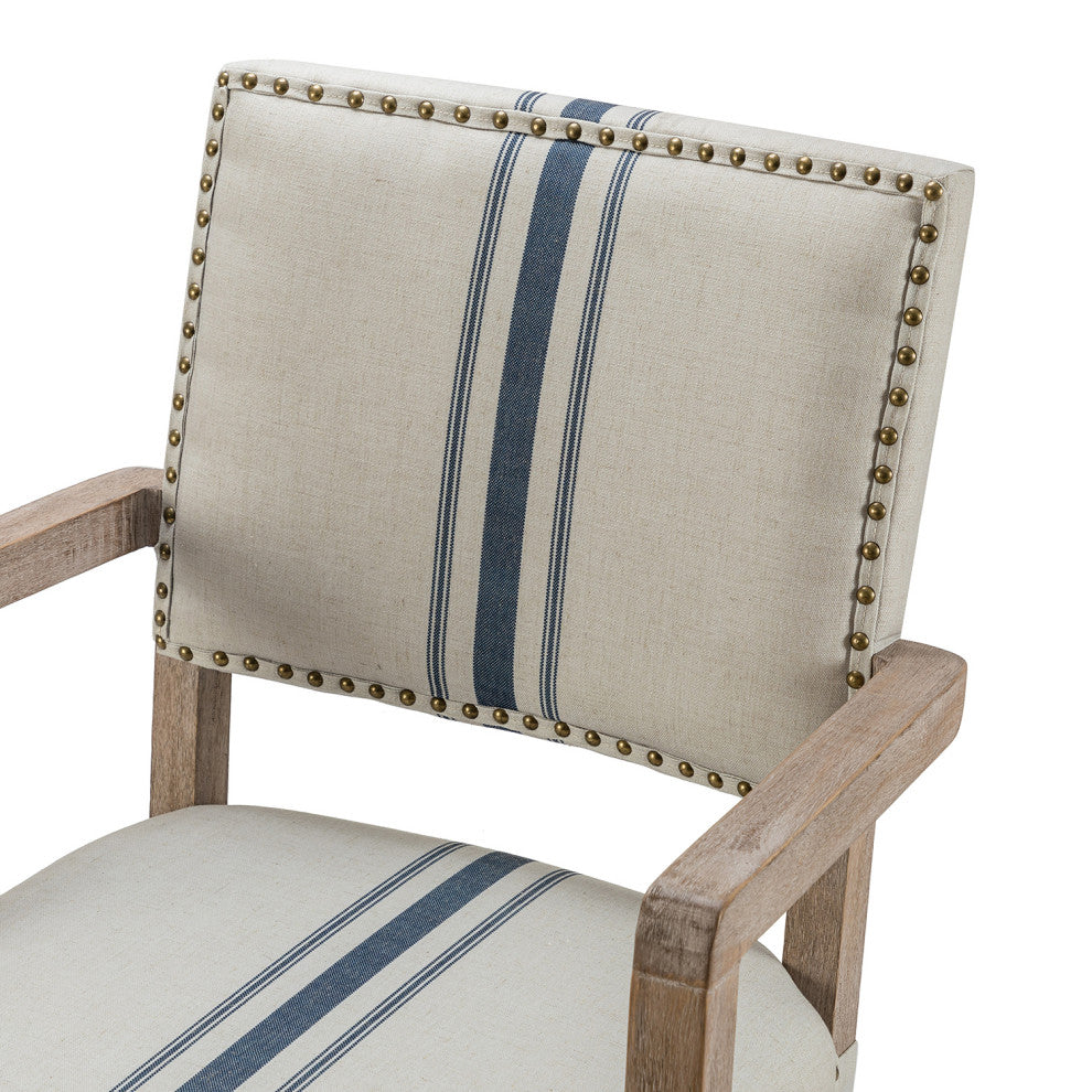 Swivel Office Task Chair With Nailhead Trim, Navy