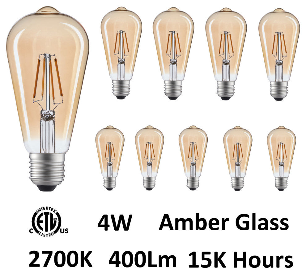 ST19 Warm White 2700K LED 4W Light Bulb (Set of 10)
