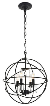 Matte Black Finish 4-Light Pendant