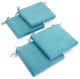 20"X19" Solid Microsuede Chair Cushions, Set of 4, Aqua Blue