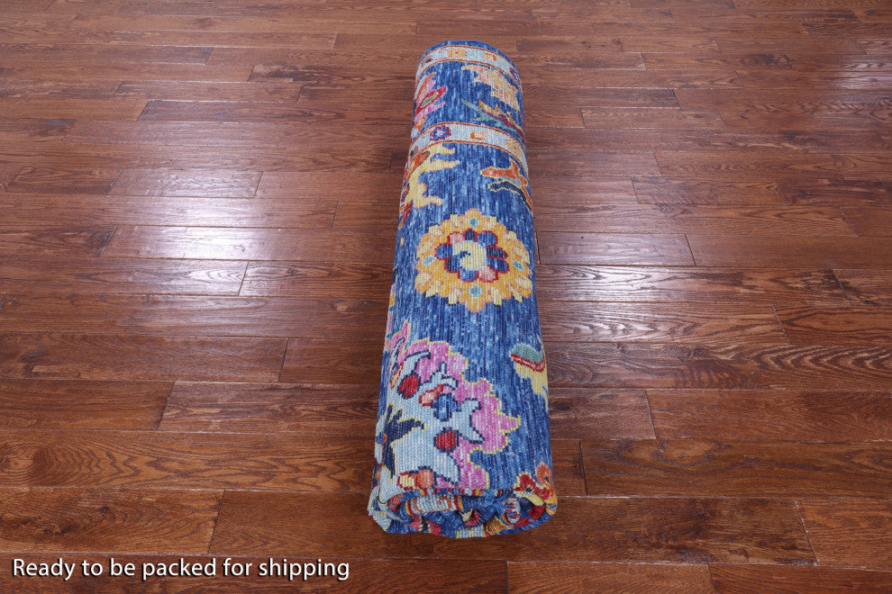 Hand-Knotted Turkish Oushak Wool Rug 9' 2" X 12' 2" - Q14795