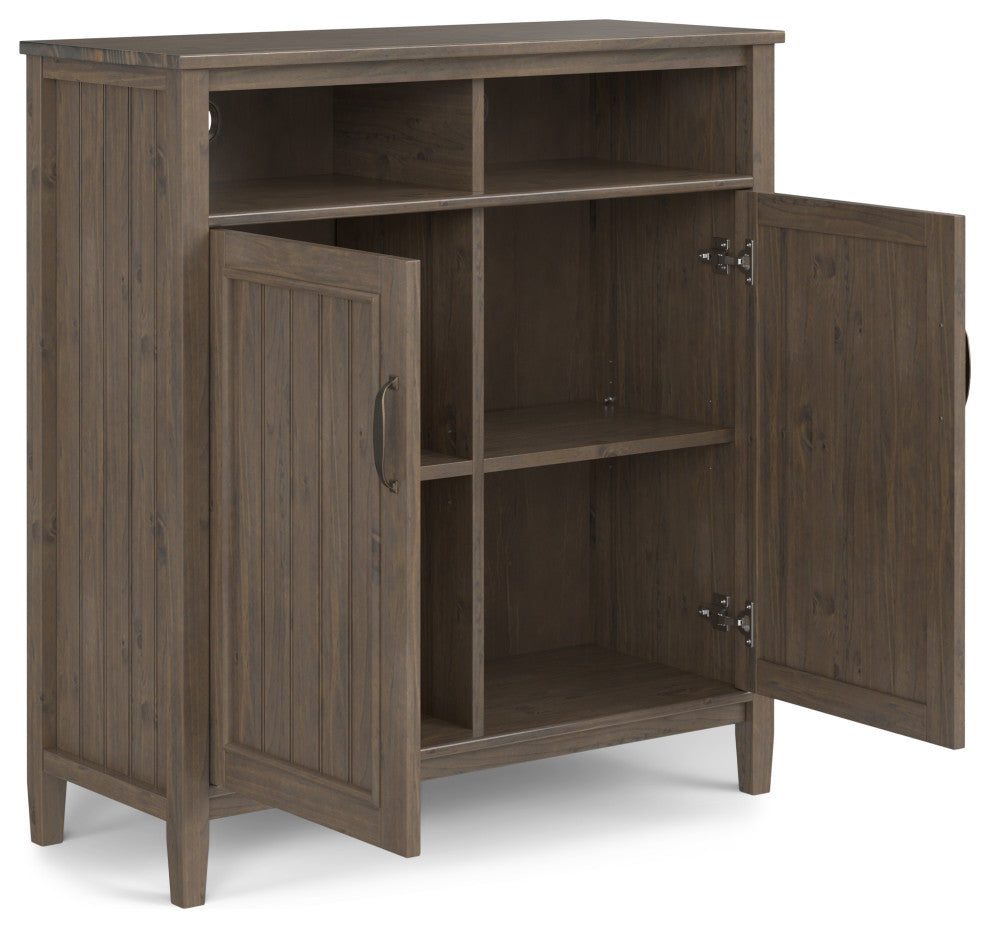 Full white-background shot with cabinet doors open, showing interior configuration.
