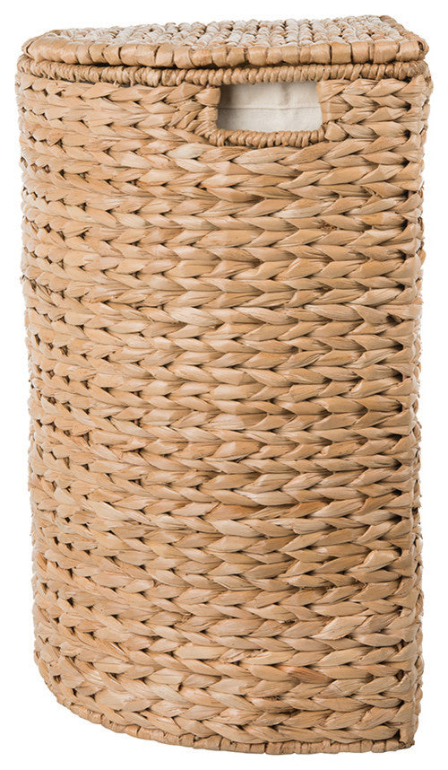 Sea Grass Half Moon Hamper/Laundry Basket With Removable Liner, Natural Color