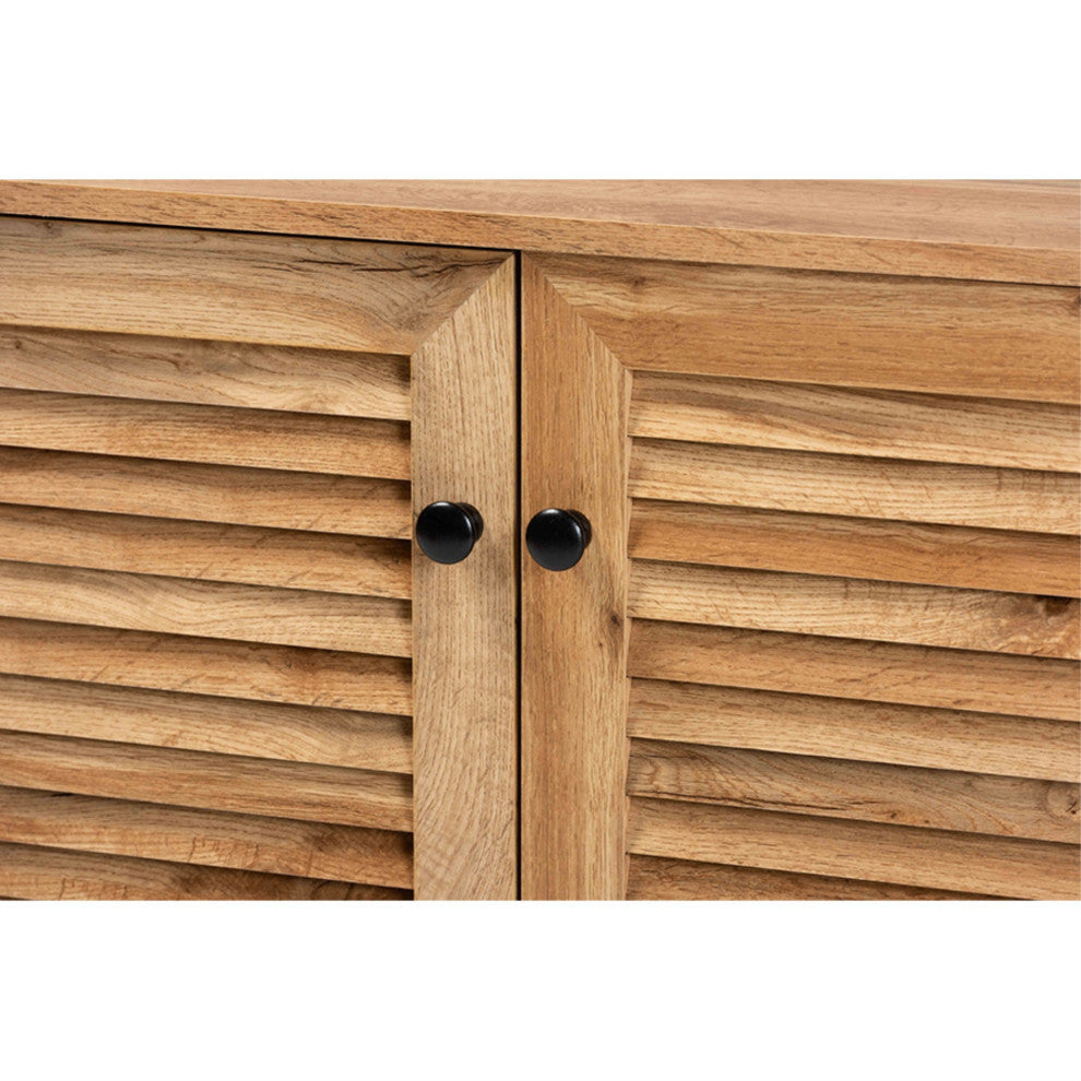 Coolidge Oak Brown Finished Wood 2-Door Shoe Storage Cabinet