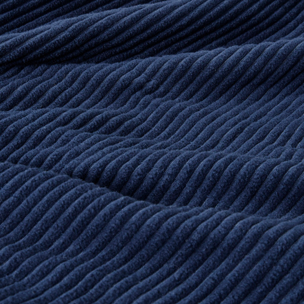 Beautyrest Electric Micro Fleece Heated Electric Bedding Blanket, Navy Blue, Kin
