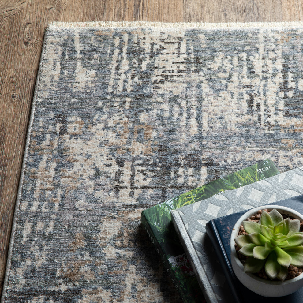Harlan Modern Abstract Polyester Area Rug 5'3" x 7'6"