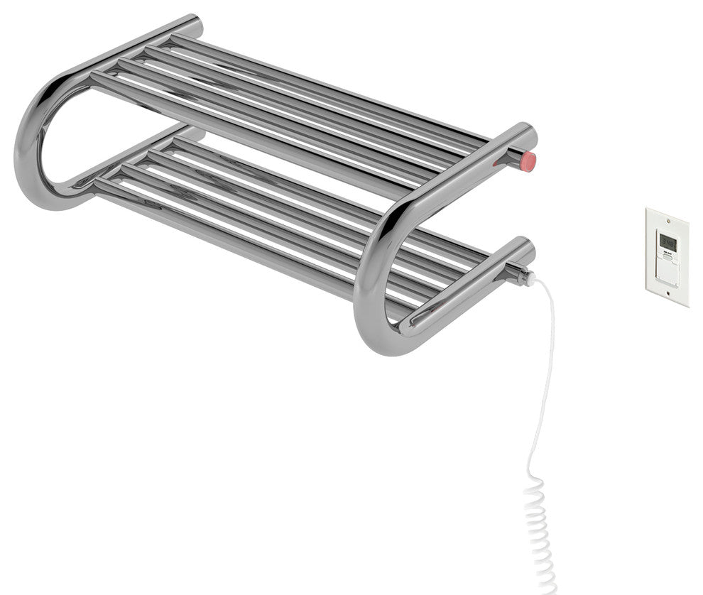 Ancona Essentia Shelf 8-Bar Electric Towel Warmer in Stainles Steel With Timer