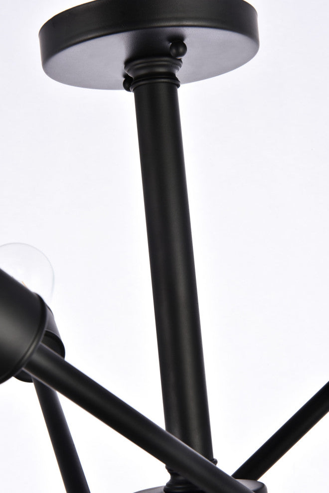 Elegant Lighting LD8003D17 Axel 6 Light 17"W Semi-Flush Ceiling - Polished