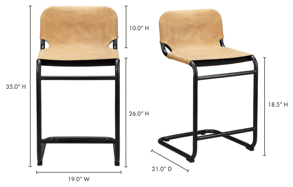 Industrial Baker Counter Stool Tan - M2 - Brown