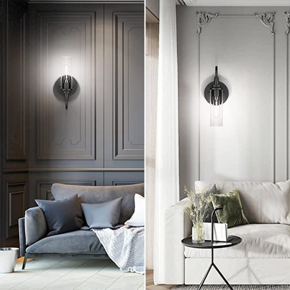 2 light wall lighting Metal matte black decor Modern uplights indoor