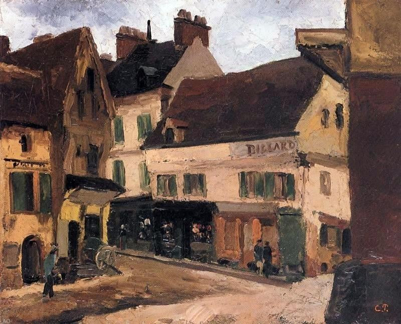 Camille Pissarro A Square in La Roche-Guyon, 20"x25" Wall Decal