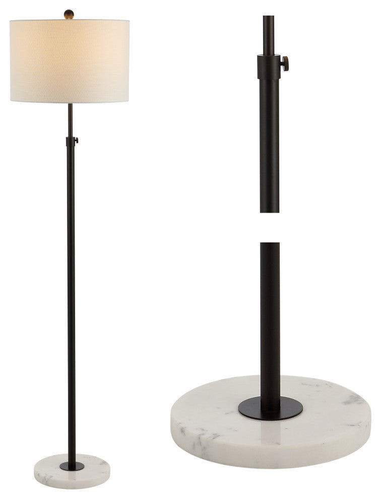 June Adjustable Metal/Marble LED Floor Lamp, Oil Rubbed Bronze