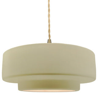 Radiance Medium Tier Pendant, Vanilla Gloss Frame, Brushed Brass, LED
