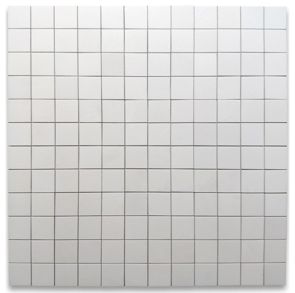 Thassos White Marble 3x3 Square Mosaic Tile Polished, 1 sheet
