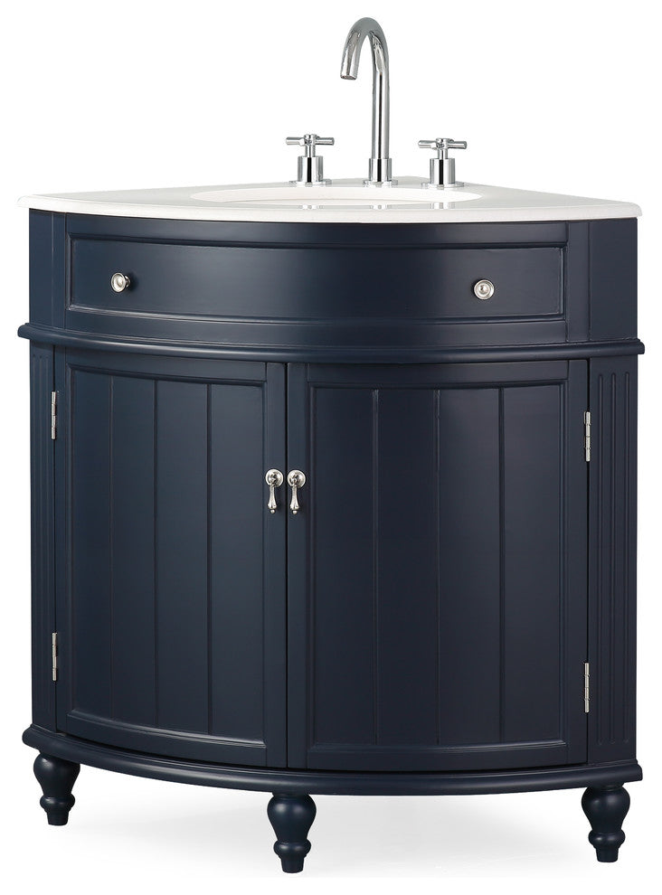 24"� Triadsville Navy Blue Corner Bath Vanity
