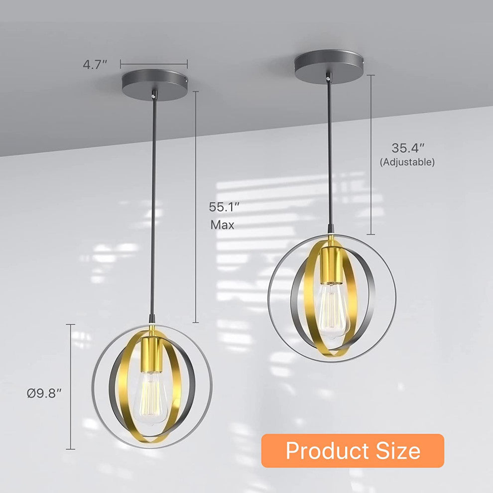 Industrial Pendant Light Fixture, Farmhouse Island Hanging Light Fixture