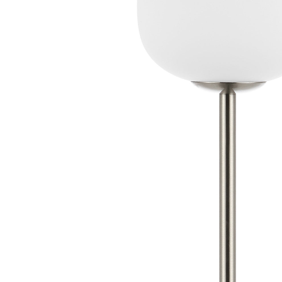 12.25" Modern Minimalist Iron Rechargeable Integrated LED Table Lamp, Nickel