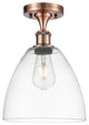 Innovations 516-1C-AC-GBD-92 1 Light Semi-Flush Mount, Antique Copper