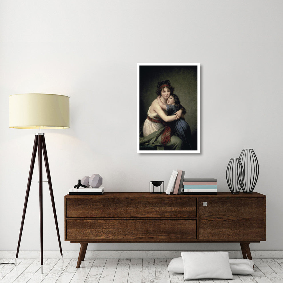 "Madame Vigee Le Brun and Her Daughter" Paper Art, 27"x38"