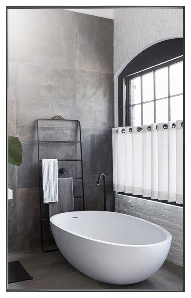 Rectangle Framed Bathroom Vanity Mirror Accent Wall Mirror, Black, 30"x48