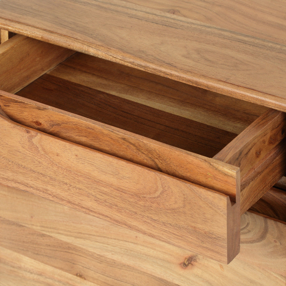 Letitia Modern Handcrafted Acacia Wood Side Table