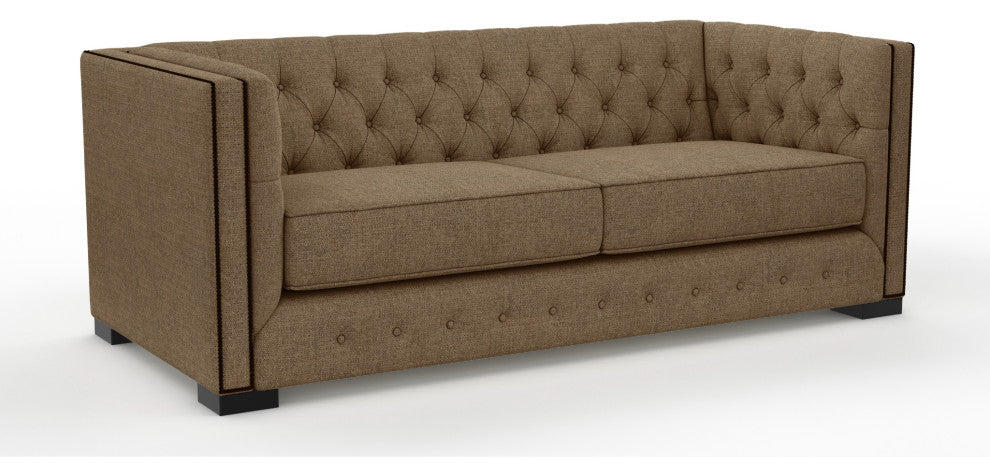 Nativa Interiors Mirel 80" Sofa, Brown, Deep Plush Depth