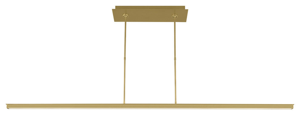 Visual Comfort Modern Stagger LED Linear Suspension, Natural Brass