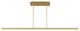 Visual Comfort Modern Stagger LED Linear Suspension, Natural Brass