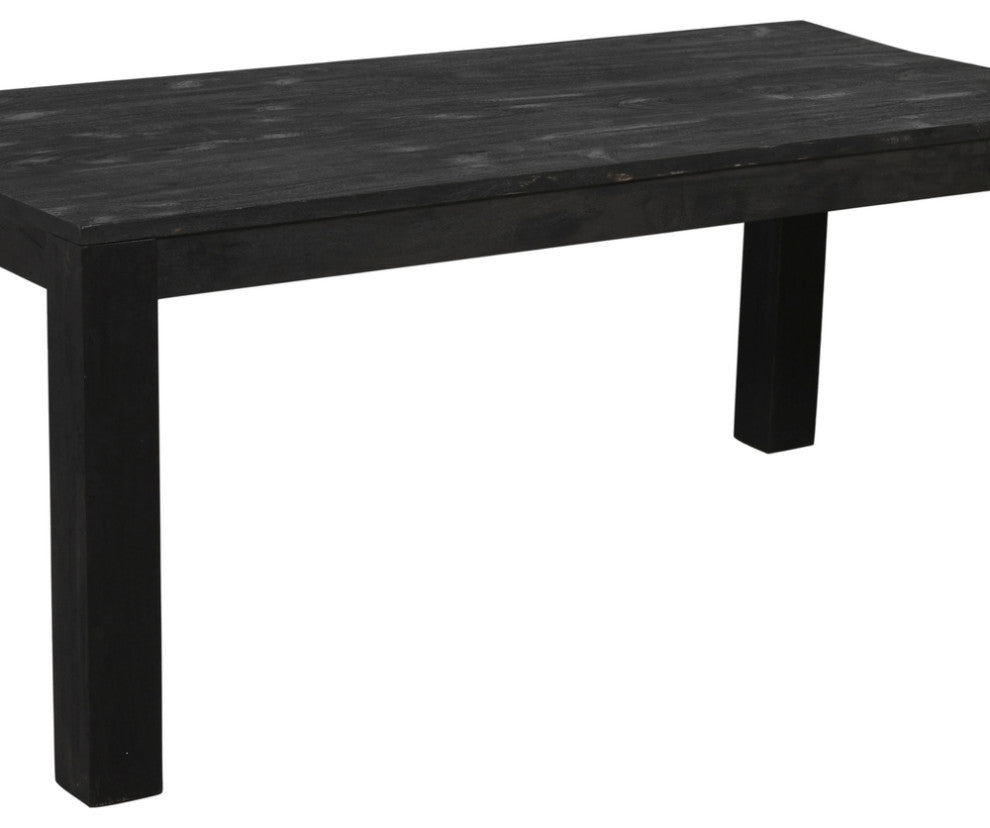 72" Dark Gray Rectangular Solid Wood Dining Table